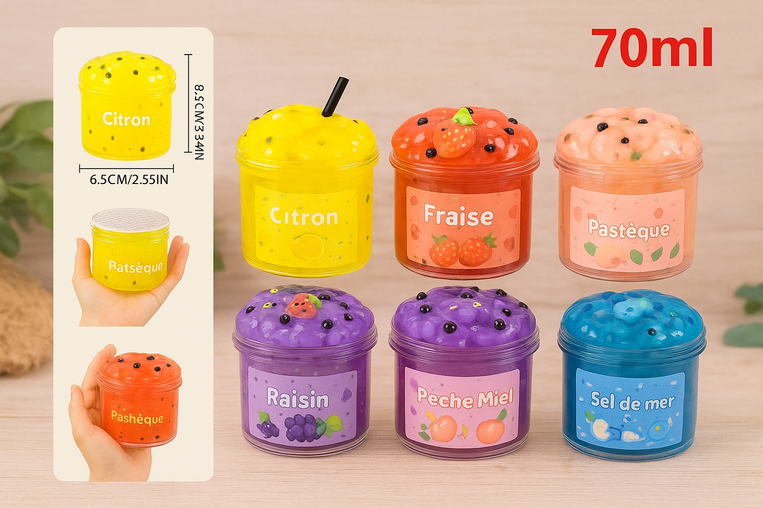 Slime Jelly Boba – Grande Capacité 70 / 300 ml